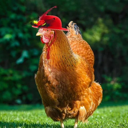 Vista 3 de 6 piezas de sombreros de pollo, sombreros para muñecas, ropa para osos, ropa para peluches, cascos de pollo
