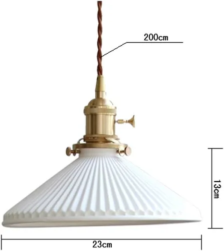 Vista 2 de E26 Moderna lámpara colgante creativa minimalista, lámpara de cerámica blanca, lámpara colgante de comedor, luz colgante de barra de noche