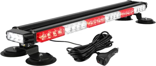 Vista 11 de ASPL - Barra de luz estroboscópica de 75 cm, 54 LED, doble cara, intermitente, de alta intensidad, luz estroboscópica con base magnética para Ámbar