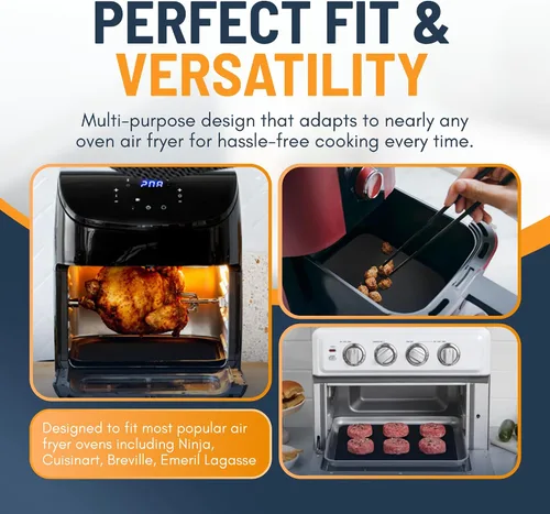 Vista 8 de Revestimientos para horno tostador para la parte inferior del horno (paquete de 2) revestimientos reutilizables antiadherentes resistentes al calor