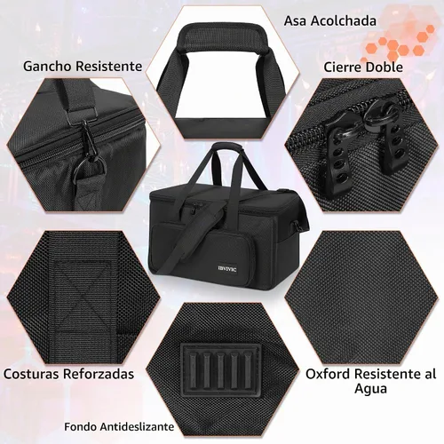 Vista 5 de IBVIVIC 4 Par Light Bag Funda Rígida Acolchada para Almacenamiento de Luces de Parola de Escenario