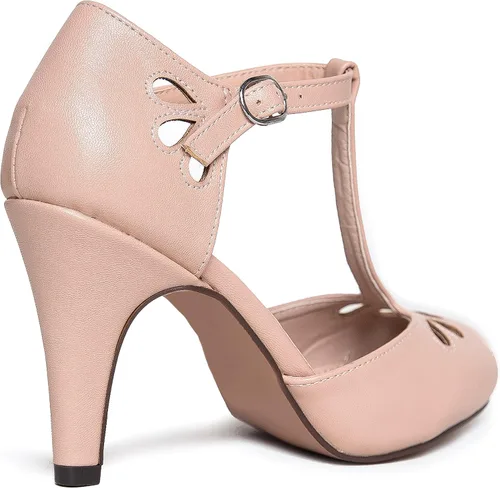 Vista 3 de Adams Pepper - Zapatos de tacón, estilo retro, con correa en T