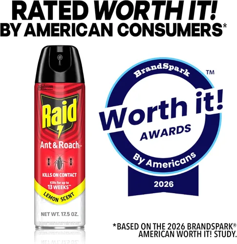 Vista 8 de Raid Ant & Roach Killer Spray para insectos enumerados, sigue matando durante semanas, aroma a limón, 17.5 onzas