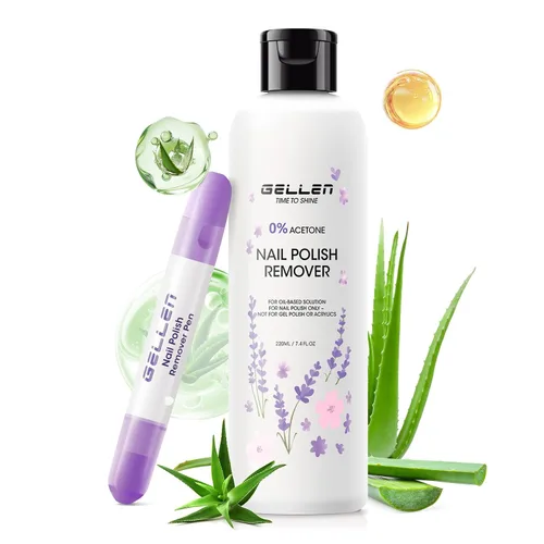 Vista 12 de Gellen Juego de removedor de esmalte de uñas con aroma a lavanda con lápiz lavanda (Lavender Scent)