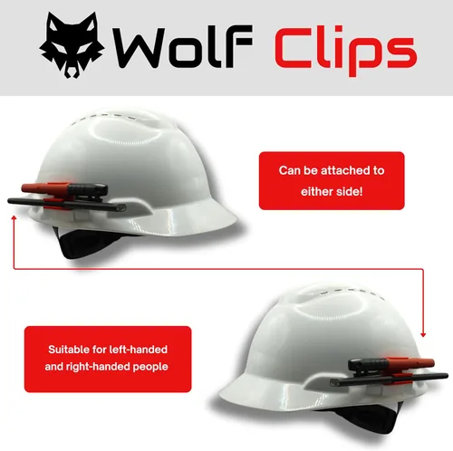 Vista 4 de Diligence, clips de lobo, accesorio para casco duro, marcador y lápiz de carpintero, rojo