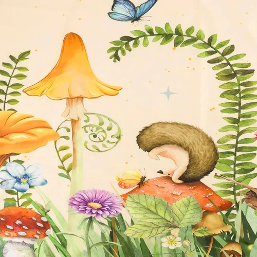 Vista 7 de HVEST Tapiz retro rojo de hongos para colgar en la pared, diseño floral rosa con fresa y mariposa en beige, tapiz para dormitorio, flores, plantas