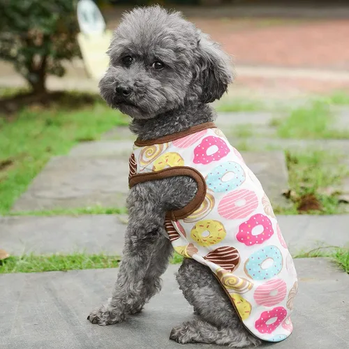 Vista 8 de Camisa para perros pequeños, lindas camisetas de algodón suave sin mangas para perros pequeños, gatos, chaleco para perritos, camiseta