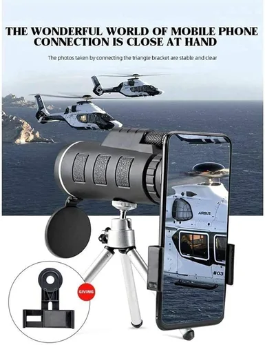 Vista 8 de Monocular Telescope, 12X50 Monocular High Power Monocular Scope for Bird Watching Traveling Concert Sports Game with Phone Adapter Tripod