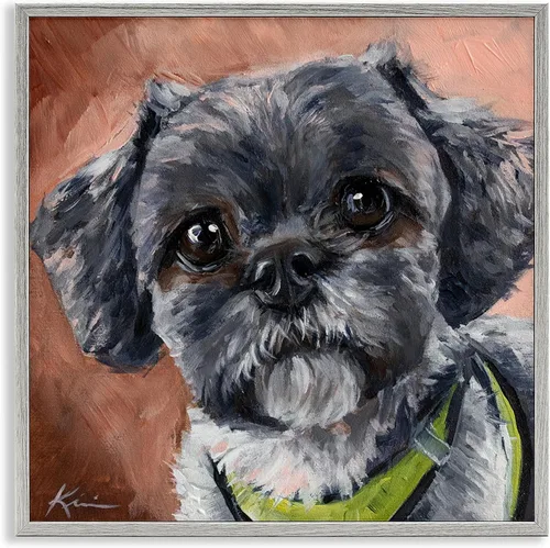 Vista 21 de Stupell Industries Retrato abstracto de perro enmarcado Giclée por Irena Orlov