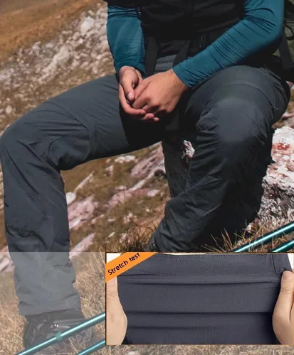 Vista 6 de BIYLACLESEN Pantalones militares Ripstop para hombre, con múltiples bolsillos, ligeros, de secado rápido, para senderismo, campamento
