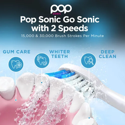 Vista 7 de Cepillo de dientes eléctrico Pop Sonic (negro) + paquete adicional - Cepillos de dientes de viaje con batería AAA Cepillos de dientes eléctricos