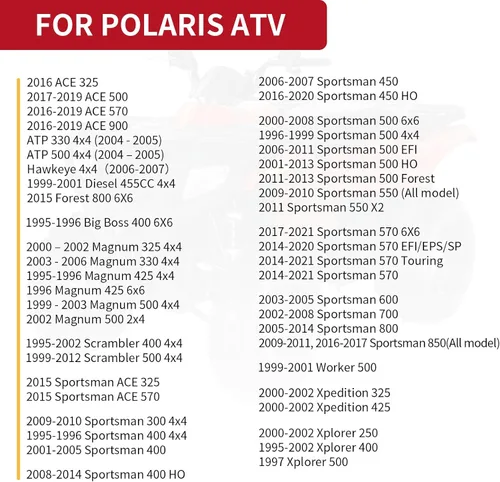 Vista 6 de Junta en U para Polaris Ranger RZR Scrambler Sportsman 300 325 330 425 400 500 570 700 EV 800 850 900 1000 Turbo General 1000 4 XP EPS