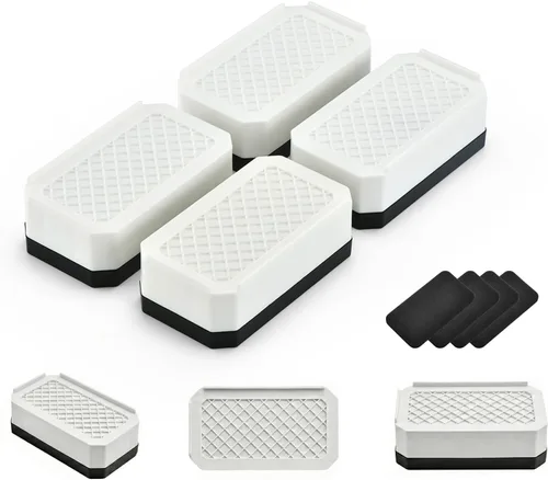 Vista 21 de EclatBain Elevadores rectangulares para cama, elevadores de muebles rectangulares de alta resistencia, con bloques ajustables de elevación de hasta