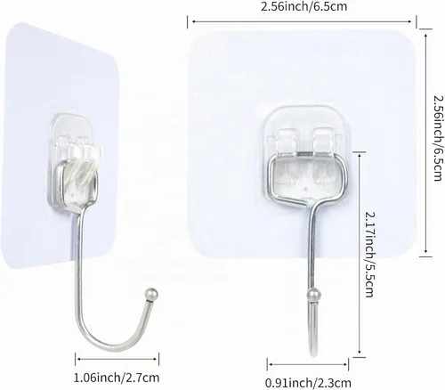 Vista 3 de Ganchos adhesivos para toallas, gancho adhesivo de pared para colgar en la Gancho adhesivo (transparente)