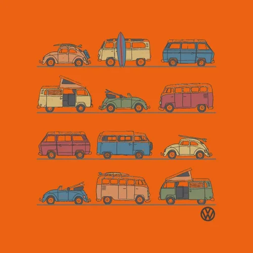 Vista 2 de Volkswagen Vans and Beetles - Camiseta para mujer