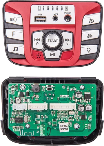 Vista 2 de Interruptor de control medio de energía de vehículo eléctrico para niños de 24 V, conexión Bluetooth multifunción, pantalla de música, placa