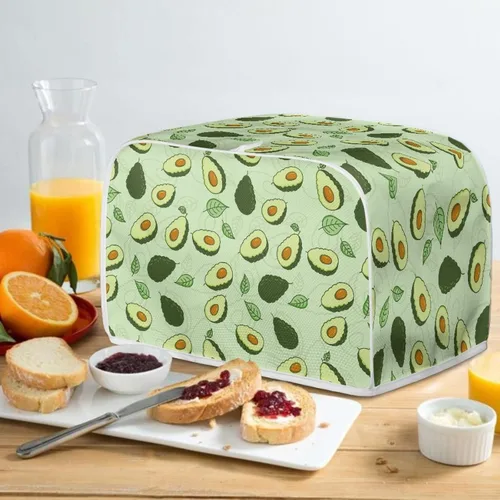 Vista 5 de Coldinair Cubierta para tostadora de dos rebanadas con estampado de aguacate, cubierta de electrodomésticos pequeños con diseño de frutas