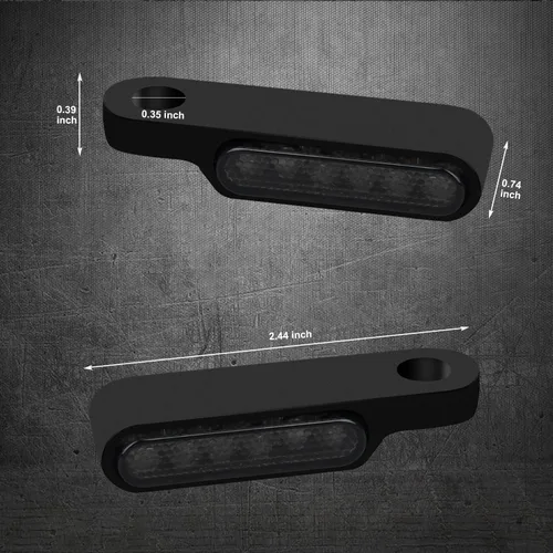 Vista 5 de NTHREEAUTO Señales de giro LED de manillar Mini intermitentes de motocicleta Luz marcadora de barra de manillar Compatible con Harley Dyna Sportster