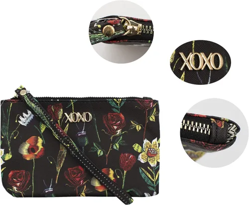 Vista 5 de XOXO Pulsera grande Saffiano multifunción sólida estampada para mujer Negro