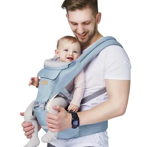 Vista 16 de FRUITEAM Portabebés 6 en 1 con taburete de cintura/asiento de cadera para lactancia materna, talla única - se adapta a recién nacidos, bebés y niños