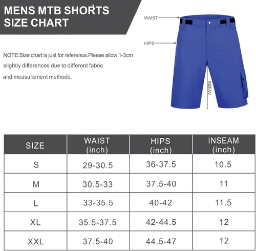Vista 5 de Pantalones cortos de ciclismo de montaña para hombre, acolchados en 3D, pantalones cortos de ciclismo MTB ligeros y holgados
