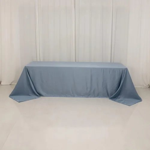 Vista 50 de Efavormart - Mantel rectangular de satén sin costuras, color azul polvoriento, 60 x 126 pulgadas Azul empolvado