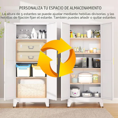 Vista 4 de GAIOUS Gabinete de despensa de 75.2 pulgadas de alto, gabinete de Blanco