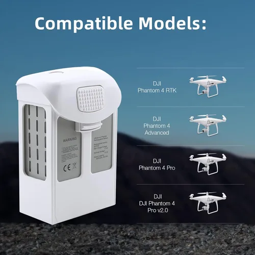 Vista 3 de KUWATA Batería de vuelo inteligente para DJI Phantom 4 Pro, Phantom 4 Advanced/RTK, 5870mAh, batería extendida con cámara Drone