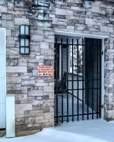 Vista 96 de ALKB - Letrero de entrega de paquetes de 8 x 12 pulgadas, entrega todos los paquetes aquí Letrero de aluminio libre de óxido para porche, puerta