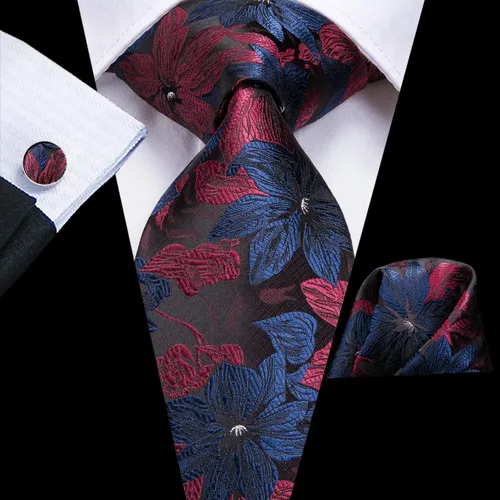 Vista 12 de Dubulle Corbata tejida de cachemira para hombre y gemelos de pañuelo para hombre, conjunto de gemelos para boda formal y negocios