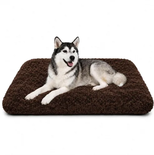 Vista 8 de Cama para perro de tamaño mediano, alfombra lavable de felpa para mascotas Negro