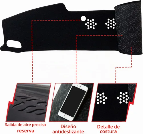 Vista 2 de Tapete antideslizante para tablero de instrumentos compatible con Hyundai Palisade 2020 2021 2022 (sin HUD)