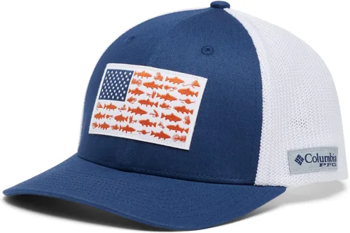 Vista 10 de Columbia Gorra unisex de malla con bandera de pez PFG para adultos, corona baja
