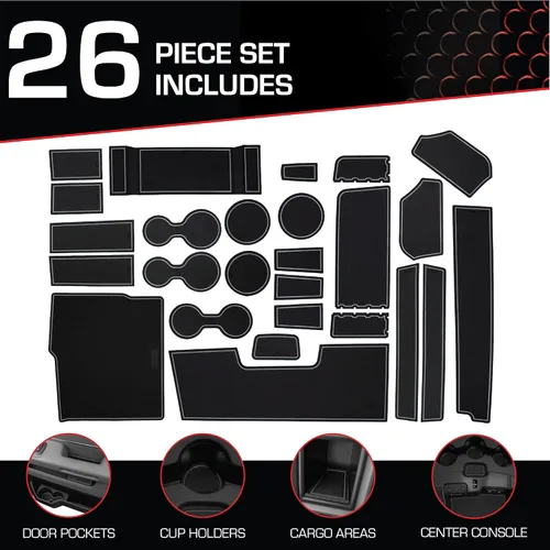 Vista 2 de CupHolderHero compatible con accesorios clásicos RAM 1500 2013-2024 – Insertos de portavasos interiores personalizados premium antideslizantes