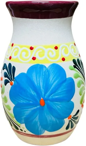 Vista 5 de Florero Ovulo - Decoración mexicana para el hogar - Jarrón de arcilla - Jarrón de arcilla Michoacán - Jarrón ovalado de arcilla - Jarrón hecho a