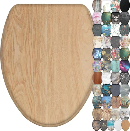 Vista 16 de Sanilo Asiento de inodoro de madera con liberación rápida y cierre suave [alargado] Asiento de madera moldeada decorativo y de cierre lento, con un