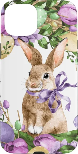 Vista 9 de Floral Easter Bunny Wreath Decor for Women Cute Easter Day Case for iPhone 17