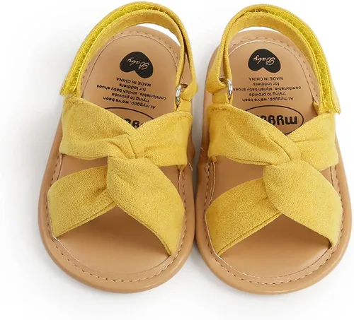 Vista 5 de Timatego Sandalias de verano para bebés y niñas con suela suave de flores para recién nacidos, zapatos de vestir para cuna