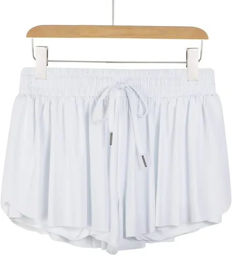 Vista 2 de Blaosn Pantalones cortos atléticos fluidos para mujer, gimnasio, yoga, entrenamiento, correr, pantalones cortos de tenis, falda falda linda, ropa