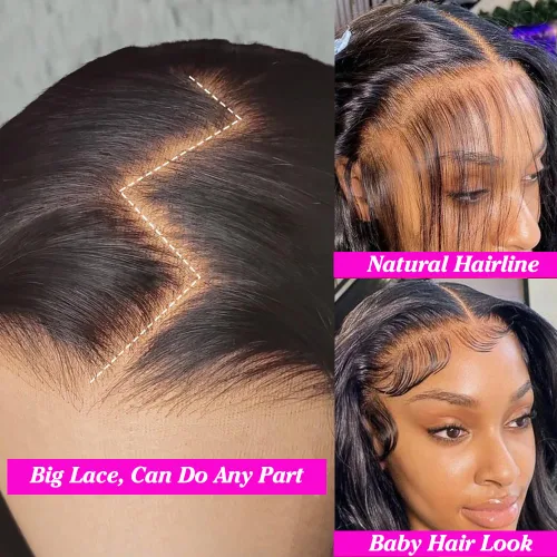 Vista 4 de 12A Grado de densidad 250% 13x6 Peluca frontal de encaje HD transparente para mujeres, pelo humano, sin pegamento, preestilizado, color natural, 20
