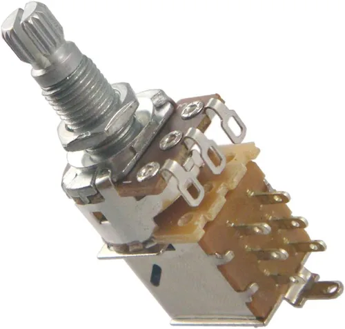 Vista 6 de gazechimp Potenciómetro de guitarra de 0.709 in de largo con control de empuje, 2 unidades, A25K
