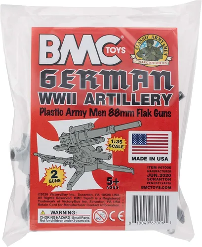 Vista 5 de BMC Classic WW2 Alemán 3.465 in Artillería - 2 piezas de plástico gris ejército hombres accesorios