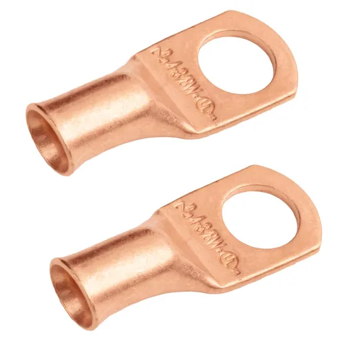 Vista 241 de SELTERM - 5 terminales de anillo resistentes para cable de batería, calibre 1/0 AWG, pernos de 1/2 pulgadas, terminales de calibre 0, ojales