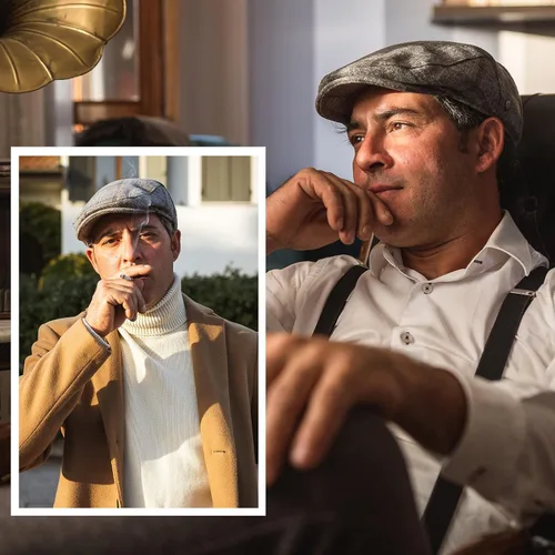 Vista 2 de Gorra plana ajustable de lana de invierno para hombre 2020 con forro suave