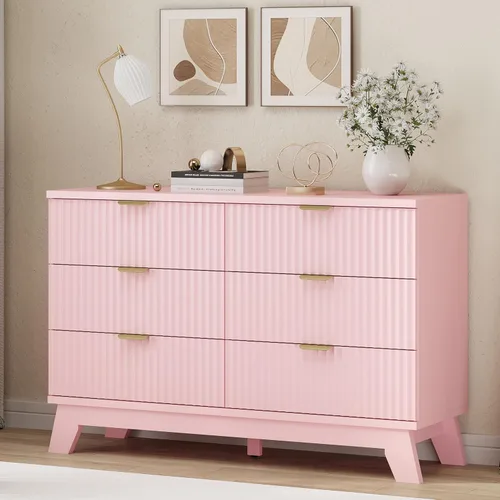Vista 10 de Cómoda acanalada para dormitorio con 3 cajones, cómoda moderna de 24 pulgadas de ancho con mango de metal, soporte de TV de madera, armario de Negro