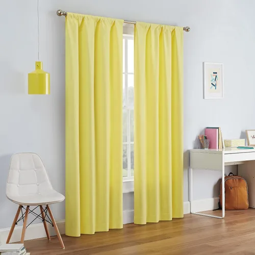 Vista 13 de ECLIPSE Kendall - Cortina térmica opaca moderna con bolsillo para cortinero, para dormitorio o sala de estar (1 panel), 42 x 54 pulgadas, alcachofa