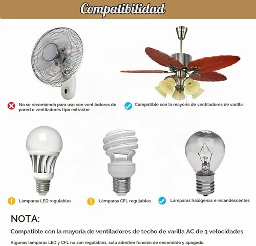 Vista 6 de Kit de control remoto universal para ventilador de techo con regulador