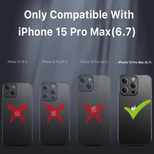 Vista 2 de M MYBAT PRO Maverick Series - Funda para iPhone 15 Pro Max con funda de clip para cinturón, [compatible con Magsafe] con protector de pantalla