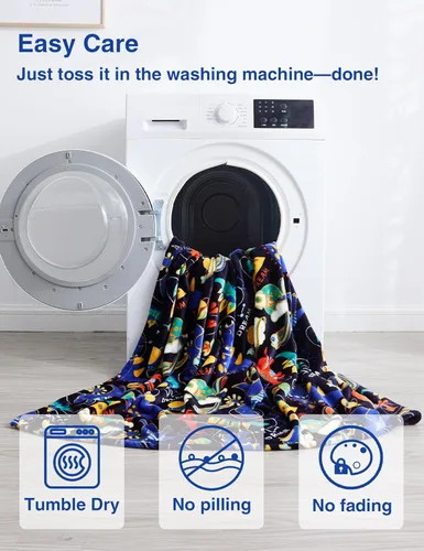 Vista 6 de ZonLi Manta de dinosaurio suave de forro polar para niños pequeños de 40 x 50 pulgadas, manta de franela para niños y niñas, bonito diseño