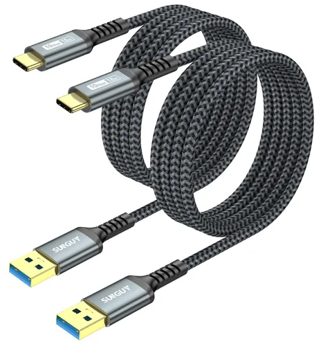 Vista 13 de SUNGUY Cable USB C para Android Auto de 10 Gbps, 1.5 pies 3A USB 3.1 Gen 2, carga rápida y transferencia de datos, cable USB C CarPlay, compatible